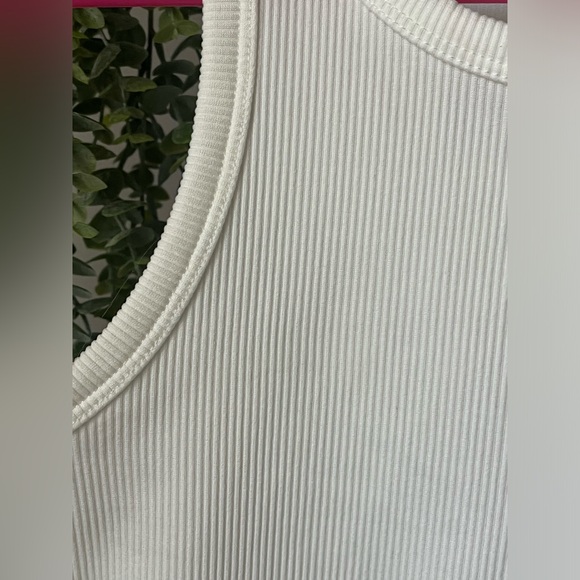 White Ribbed Tank Top - Picture 3 of 3